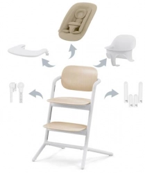 Cybex Lemo 4in1 Sand White Barošanas krēsls