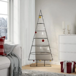 Dekoratīva Ziemassvētku Eglīte, Metāls, Melna, 150 Cm Vidaxl