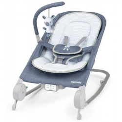 Ingenuity Happy Belly Rock-to-Bounce Parker Blue Šūpuļkrēsliņš
