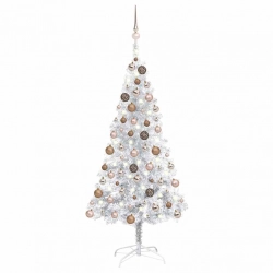 Izgaismota Mākslīgā Ziemassvētku Egle Ar Rotājumiem, 120Cm, Pet Vidaxl