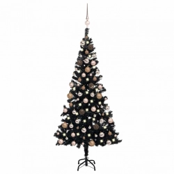Izgaismota Mākslīgā Ziemassvētku Egle Ar Rotājumiem, 120Cm, Pvc Vidaxl