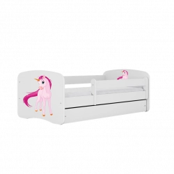 Gulta White Unicorn bez atvilktnes ar matraci 140x70