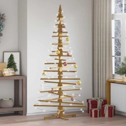 Koka Ziemassvētku Koks Brūna 210 Cm Priedes Masīvkoks Vidaxl