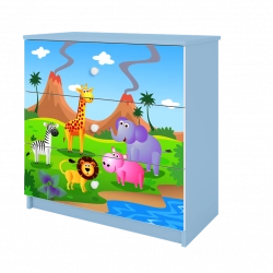 Komoda babydreams niebieska safari