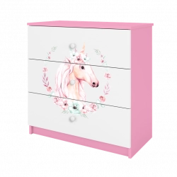 Komoda babydreams różowa konik