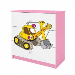 Komoda babydreams różowa koparka