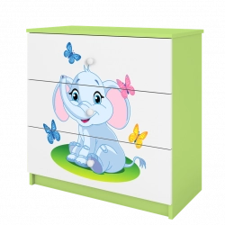 Komoda babydreams zielona słonik