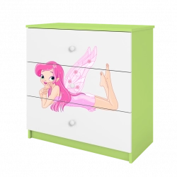 Komoda babydreams zielona wróżka ze skrzydełkami