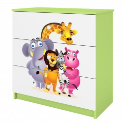 Komoda babydreams zielona zoo