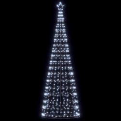 Led Ziemassvētku Eglīte 550 Led Auksti Balts 304 Cm Vidaxl