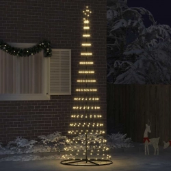 Led Ziemassvētku Koks Silti Balts 138.5 X 138.5 X 399 Cm Metāla Vidaxl