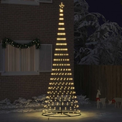 Led Ziemassvētku Koks Silti Balts 138.5 X 138.5 X 399 Cm Metāla Vidaxl