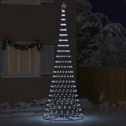 Led Ziemassvētku Koks Vēsi Balts 138.5 X 138.5 X 399 Cm Metāla Vidaxl