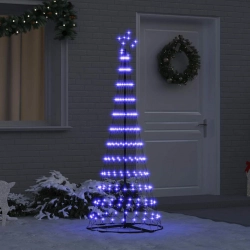 Led Ziemassvētku Koks Zila 138.5 X 138.5 X 399 Cm Metāla Vidaxl