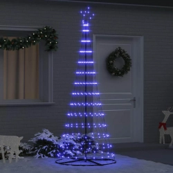 Led Ziemassvētku Koks Zila 138.5 X 138.5 X 399 Cm Metāla Vidaxl