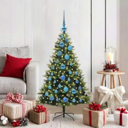 Mākslīgā Izliektā Ziemassvētku Egle Ar 150 Led Gaismām 120 Cm Vidaxl
