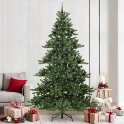 Mākslīgā Saliekamā Ziemassvētku Egle Ar 300 Led Zaļa 240 Cm Pvc Vidaxl