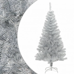 Mākslīgā Ziemassvētku Egle Ar Statīvu, 120 Cm, Sudrabaina, Pet Vidaxl