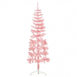Mākslīgā Ziemassvētku Egle Ar Statīvu, Pusapaļa, Rozā, 150 Cm Vidaxl