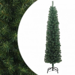 Mākslīgā Ziemassvētku Egle Ar Statīvu, Šaura, Zaļa, 240 Cm, Pvc Vidaxl