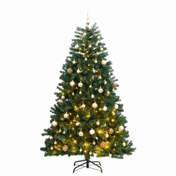 Mākslīgā Ziemassvētku Egle, Bumbiņu Komplekts, 240 Cm, 300 Led Vidaxl