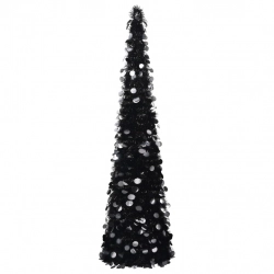 Mākslīgā Ziemassvētku Egle, Saliekama, Melna, 150 Cm, Pet Vidaxl