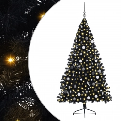Mākslīgā Ziemassvētku Eglīte Melna 210 Cm Pvc Vidaxl