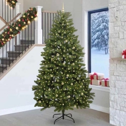 Mākslīgā Ziemassvētku Eglīte Zaļa 270 Cm Pvc Un Metāls Vidaxl