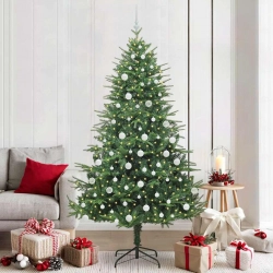 Mākslīgais Iepriekš Apgaismotais Ziemassvētku Koks Ar Bumbu Komplektu Vidaxl