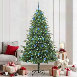 Mākslīgais Iepriekš Apgaismotais Ziemassvētku Koks Ar Bumbu Komplektu Vidaxl