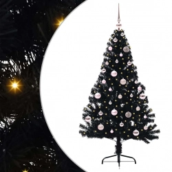 Mākslīgais Led Ziemassvētku Eglīte Su 150 Led Melna 150 Cm Pvc Vidaxl