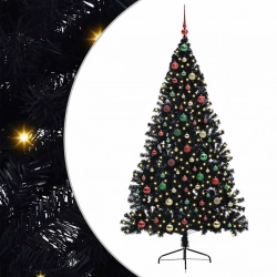 Mākslīgais Led Ziemassvētku Eglīte Su 300 Led Melna 180 Cm Pvc Vidaxl