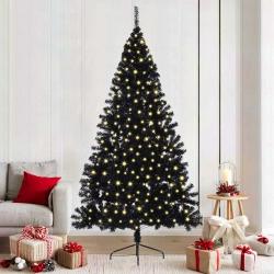 Mākslīgais Led Ziemassvētku Eglīte Su 300 Led Melna 210 Cm Pvc Vidaxl