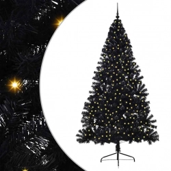 Mākslīgais Led Ziemassvētku Eglīte Su 300 Led Melna 240 Cm Pvc Vidaxl