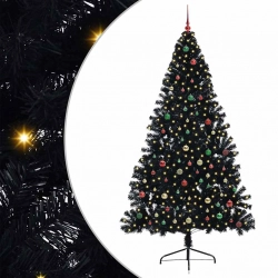 Mākslīgais Led Ziemassvētku Eglīte Su 300 Led Melna 240 Cm Pvc Vidaxl
