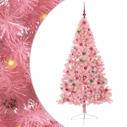 Mākslīgais Led Ziemassvētku Eglīte Su 300 Led Rozā 180 Cm Pvc Vidaxl