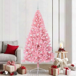 Mākslīgais Led Ziemassvētku Eglīte Su 300 Led Rozā 210 Cm Pvc Vidaxl
