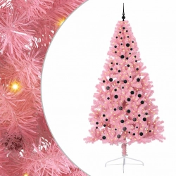 Mākslīgais Led Ziemassvētku Eglīte Su 300 Led Rozā 240 Cm Pvc Vidaxl