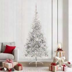 Mākslīgais Led Ziemassvētku Eglīte Sudraba 210 Cm Pet Vidaxl