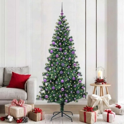 Mākslīgais Led Ziemassvētku Eglīte Zaļa 210 Cm Pvc Un Metāls Vidaxl