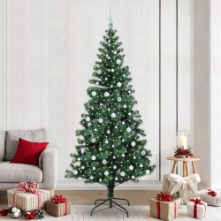 Mākslīgais Led Ziemassvētku Eglīte Zaļa 240Cm Pvc Un Metāls Vidaxl