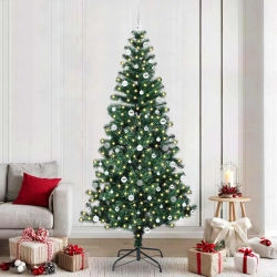 Mākslīgais Led Ziemassvētku Eglīte Zaļa 240Cm Pvc Un Metāls Vidaxl