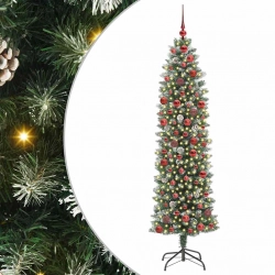 Mākslīgs Slaids Ziemassvētku Koks Zaļš Un Balts 180 Cm Vidaxl