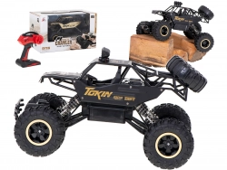 RC auto Rock Crawler 1:12 4WD METAL melns