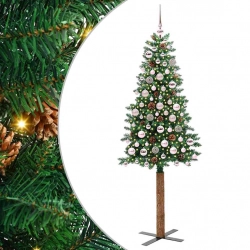 Tievā Ziemassvētku Egle Zaļa 180 Cm Pvc Un Cietā Priedes Koks Vidaxl