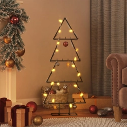 vidaXL dekoratīva Ziemassvētku eglīte, metāls, melna, 125 cm