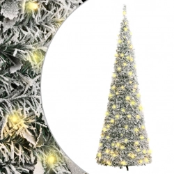 vidaXL mākslīgā Ziemassvētku egle ar sniegu, 200 LED, 210 cm