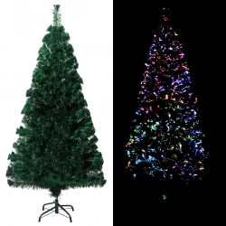 Ziemassvētku Egle Ar Statīvu, Zaļa, 150 Cm, Optiskā Šķiedra Vidaxl