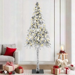 Ziemassvētku Eglīte Ar Led Sloksnes Lukturiem Balts 210 Cm Pe Vidaxl