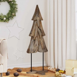 Ziemassvētku Eglīte Ar Statīvu Brūna 120 Cm Masīvs Tīkkoks Vidaxl